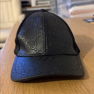 Gucci Black Monogram Baseball Cap